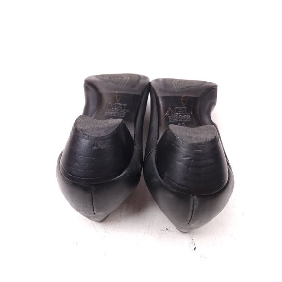 AGL Attilio Giusti Leombruni Black Ballet Cap Toe Heels Ruffle Sz 36 US 6 - Picture 8 of 9